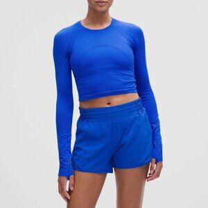 Lululemon Women's Cerulean Blue Swiftly Tech Cropped Long Sleeve